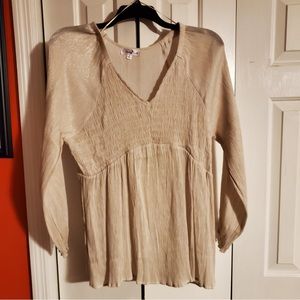 Gold shimmer peplum style blouse..like new..3x from Perfectly Priscilla